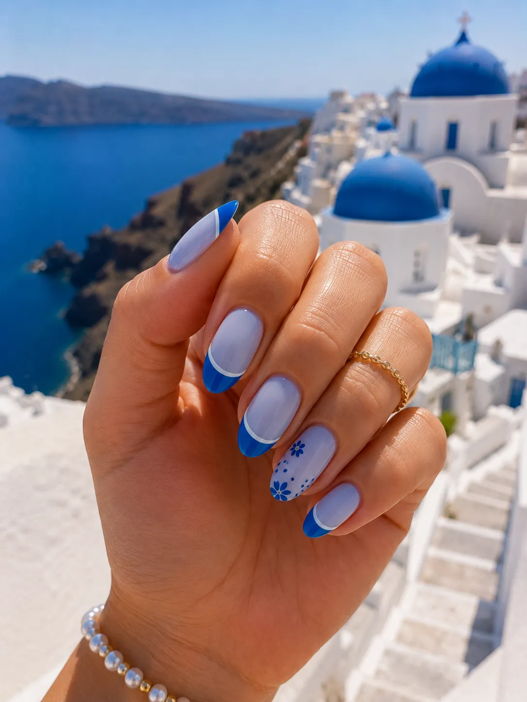 Blue & White French Tips (Modern French Manicure Twist)