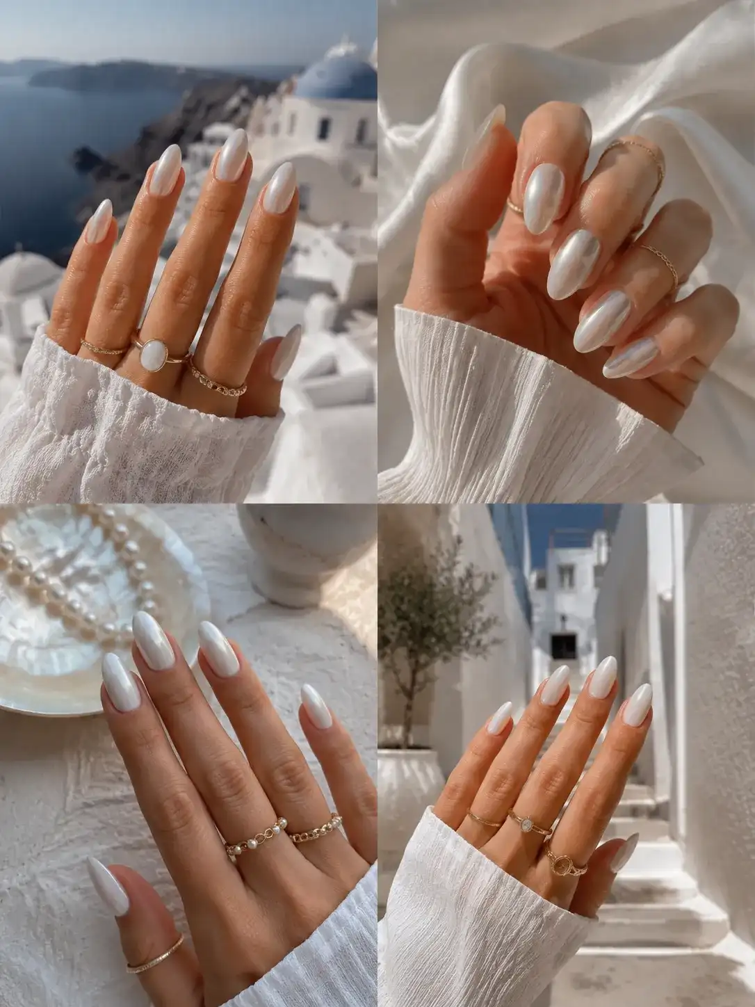 Milky White with Pearl Chrome