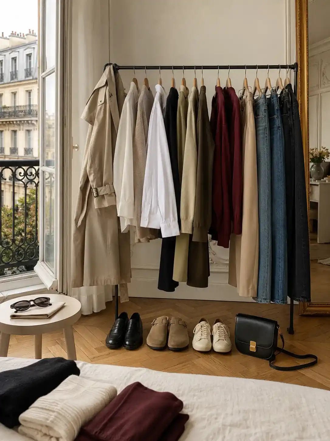 Neutral, Capsule-Based Parisian Wardrobe Basics