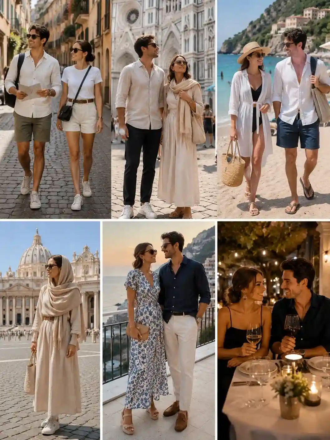 Occasion-Based Outfits (Sightseeing, Dining, Beach, Churches, Evening)