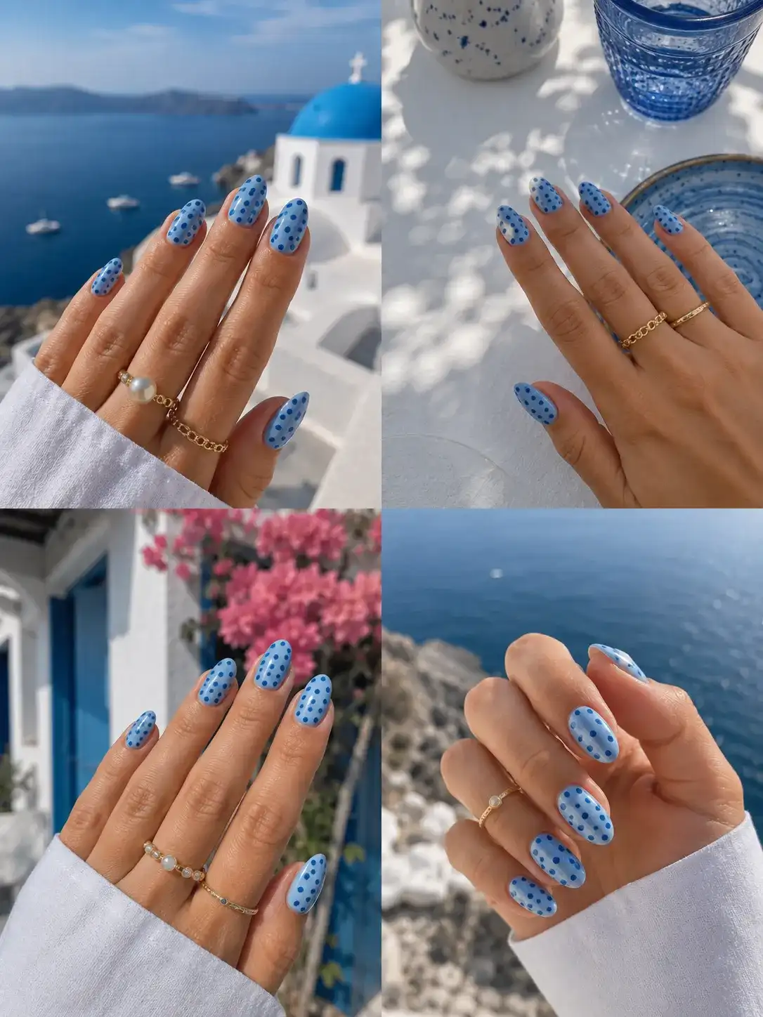 Polka Dots on Blue
