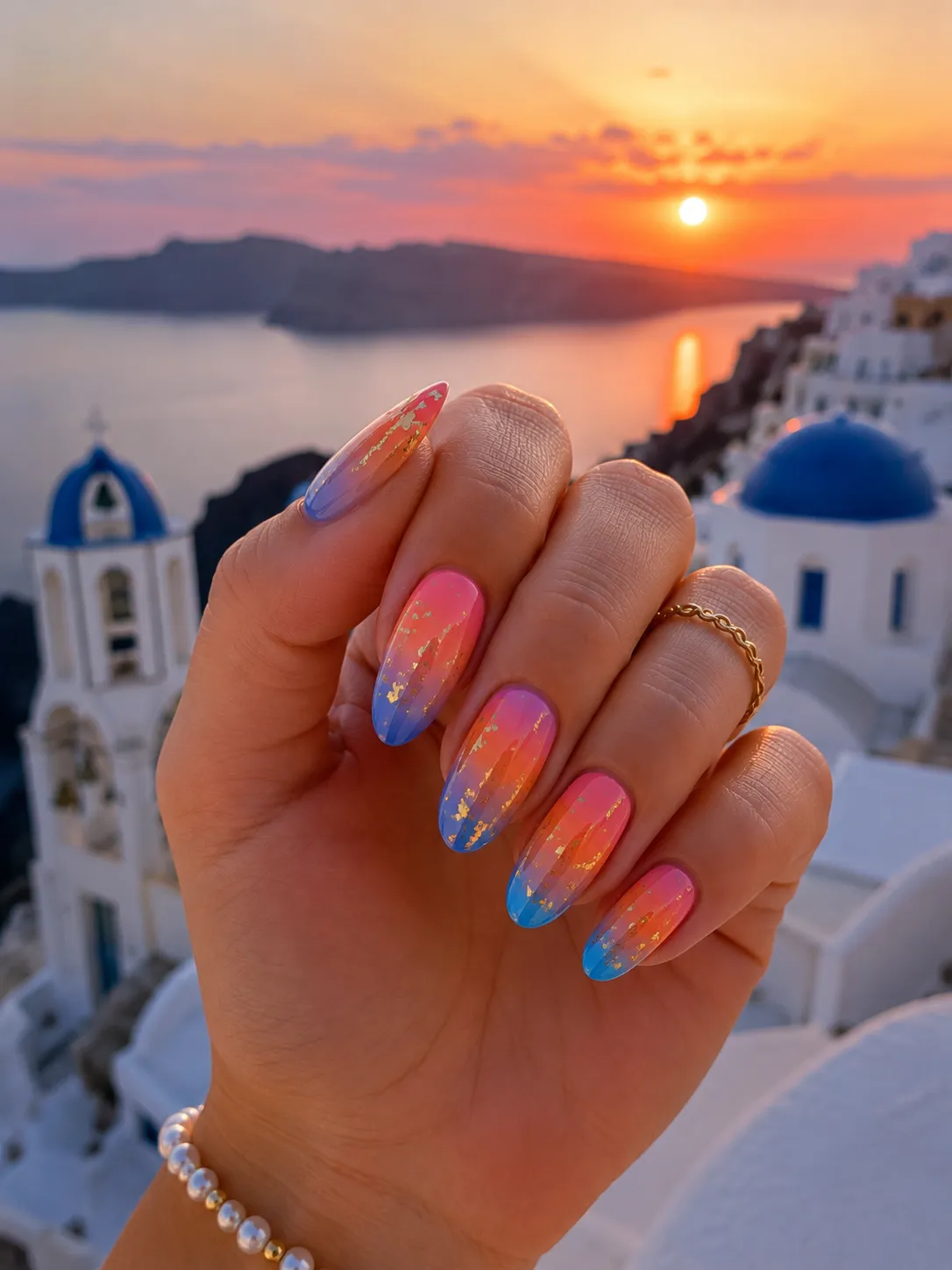Santorini Sunset (Warm & Cool Ombré Contrasts)