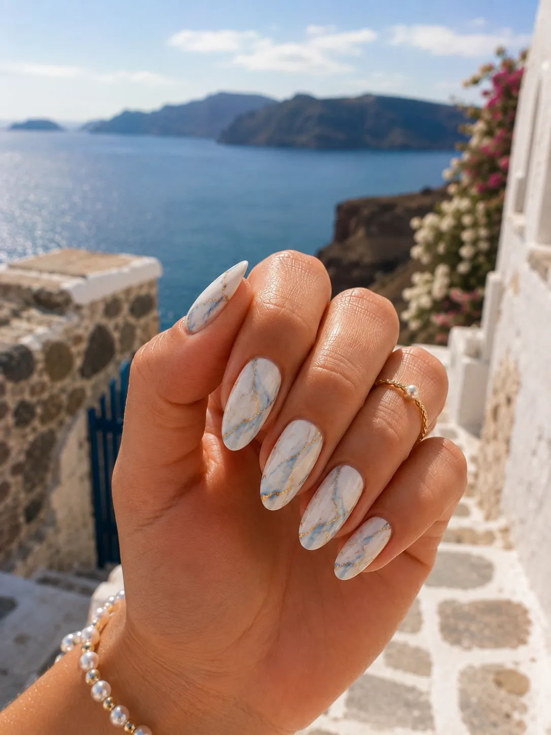 White Marble with Blue Veins Sophisticated and Natural