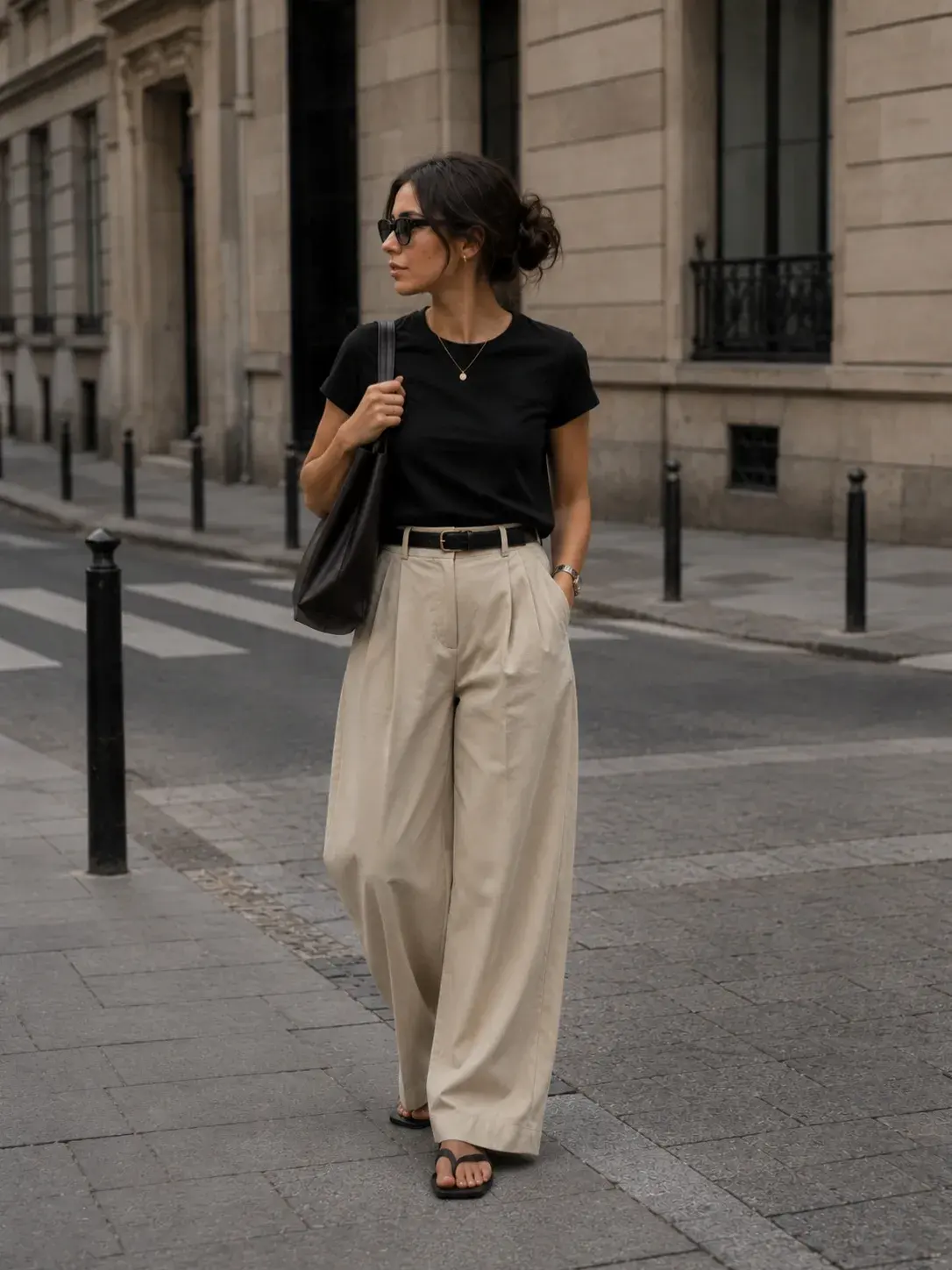 Wide-Leg  Capri Trousers