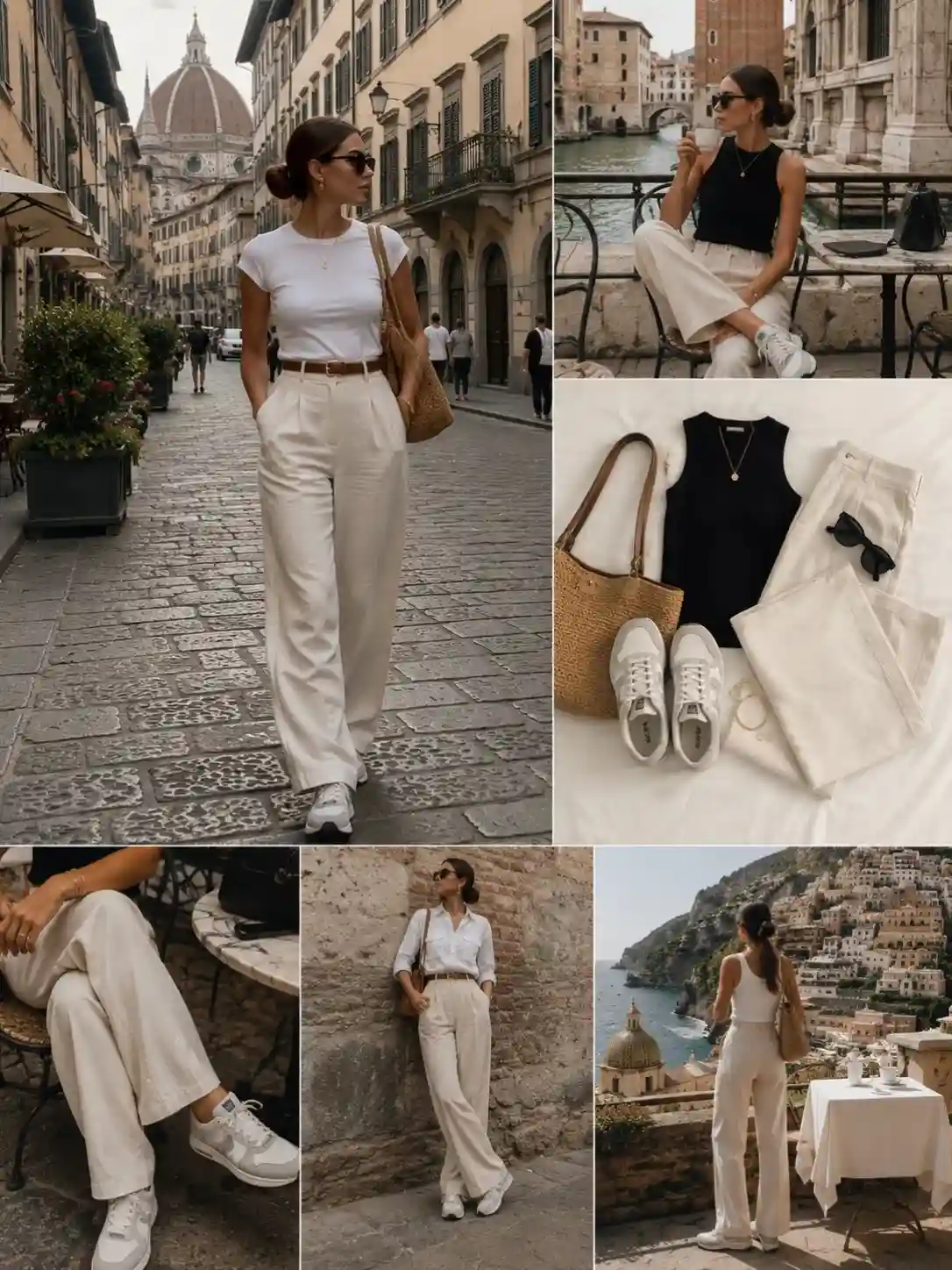 Trousers and Sneakers Look