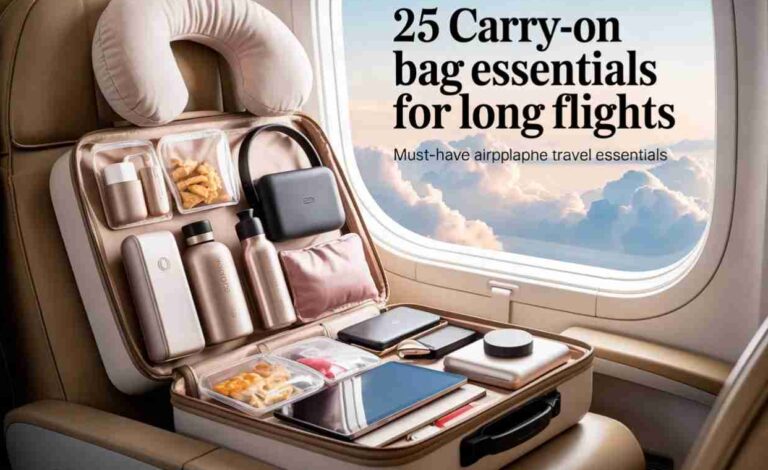25 Carry-On Bag Essentials for Long Flights: Must-Have Airplane Travel Essentials