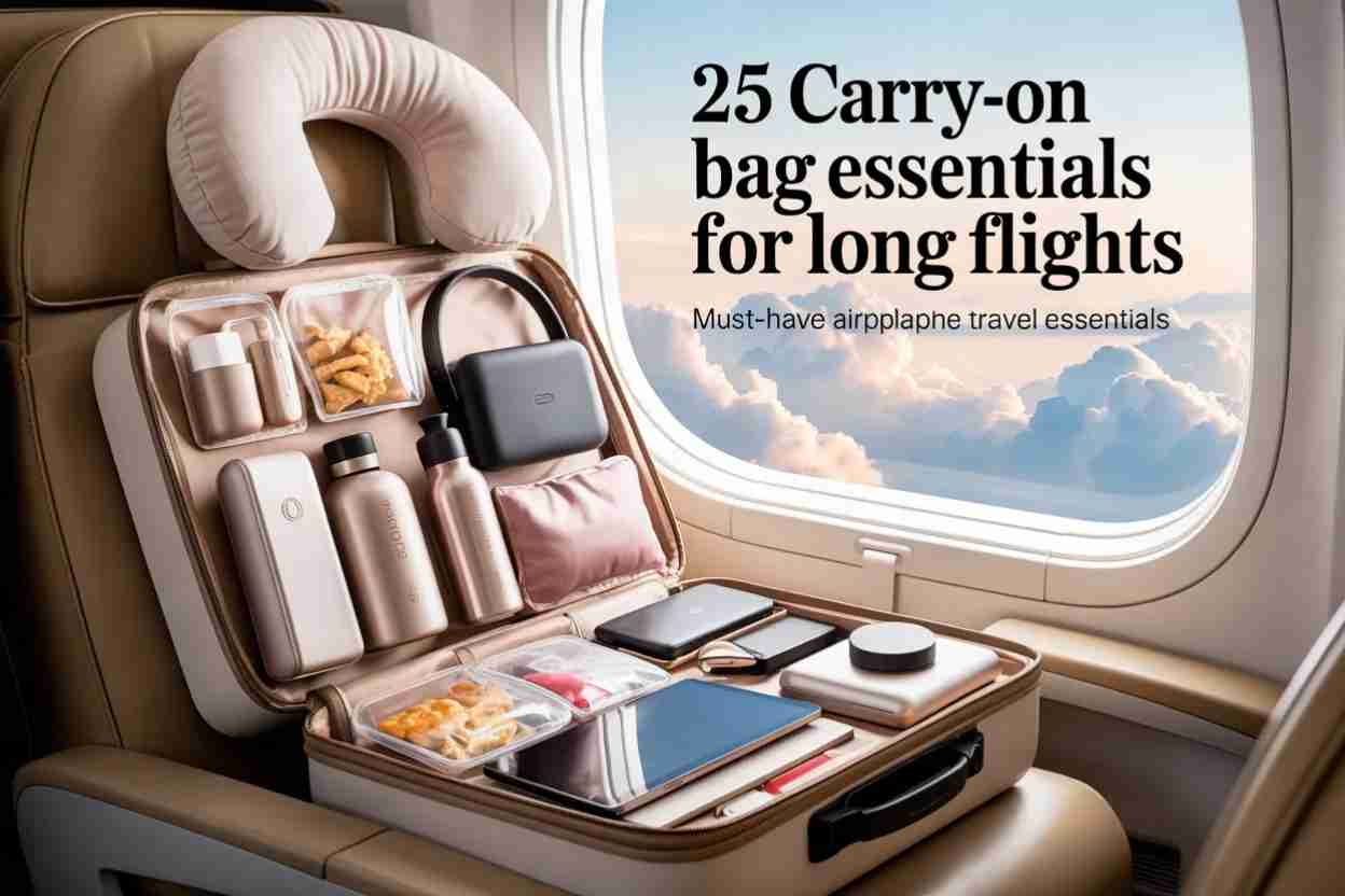 25 Carry-On Bag Essentials for Long Flights: Must-Have Airplane Travel Essentials