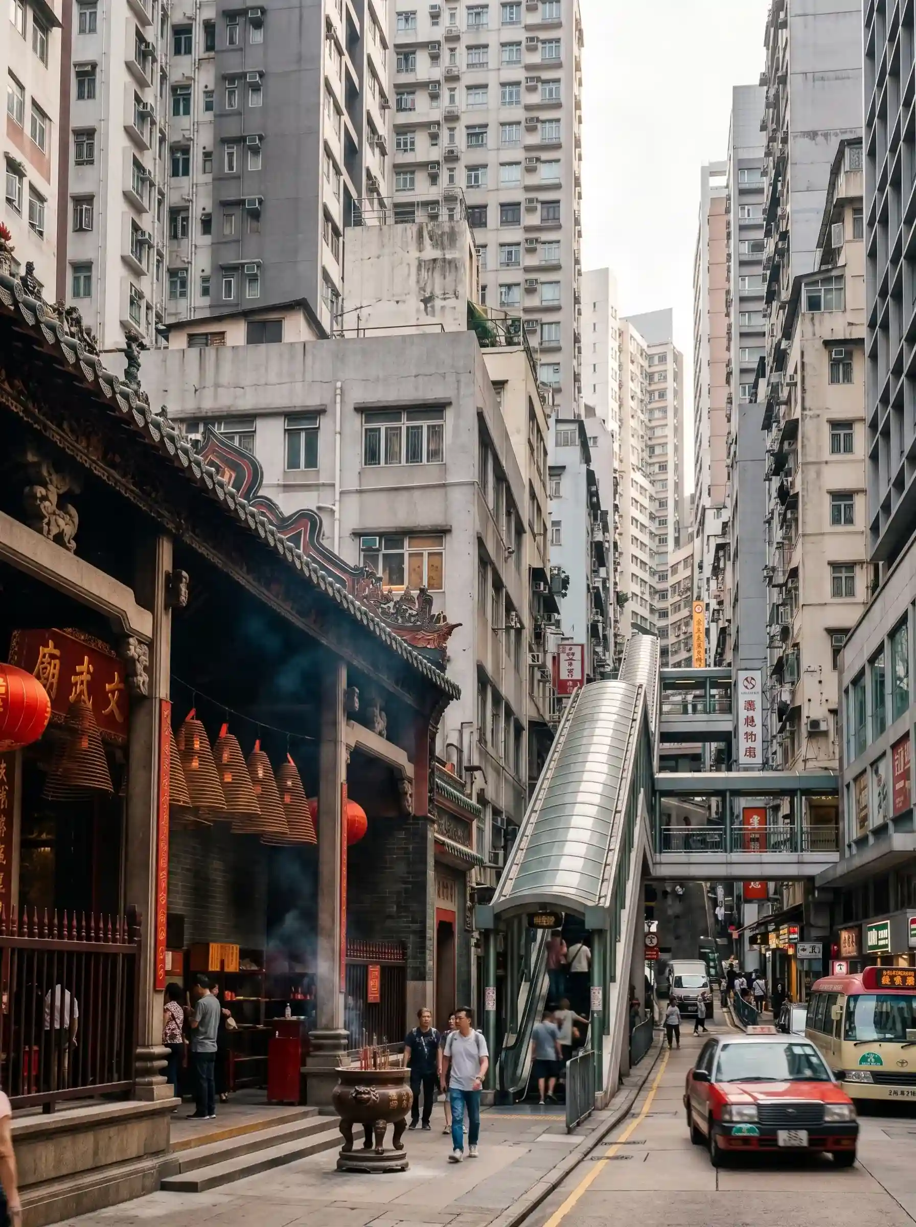 Man Mo Temple and the World's Longest Escalator
